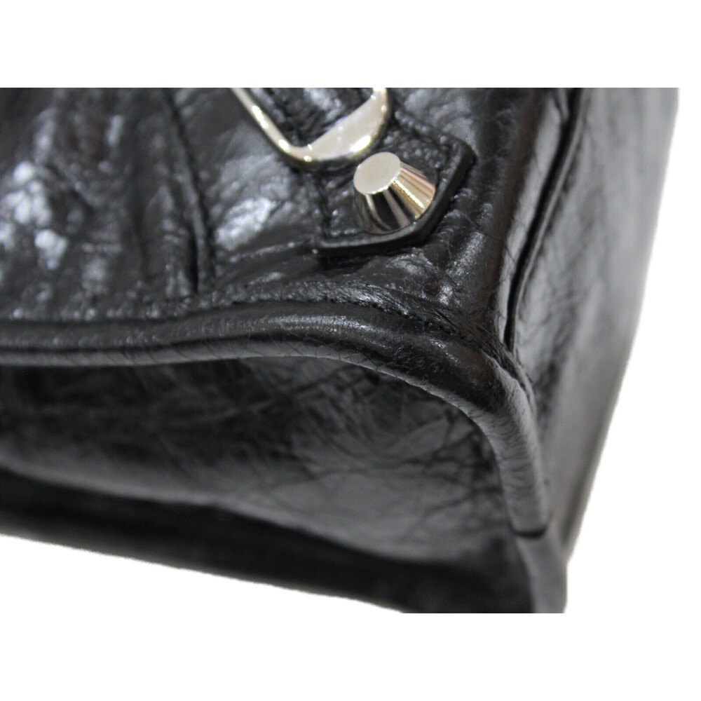 BALENCIAGA City Leather Black Handbag Shoulder Bag Strap Mirror - Picture 6 of 7